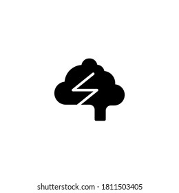 Icono de torsión de ideas en glifo plano negro, estilo relleno aislado en fondo blanco