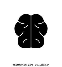 Brainstorm Icon in black flat glyph, filled style isolated on white background