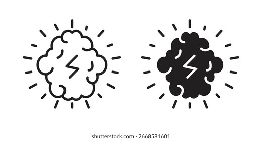 Icono de lluvia de ideas Vector blanco y negro Gráfico