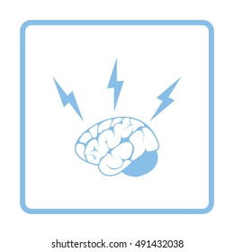 Brainstorm  icon. Blue frame design. Vector illustration.