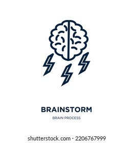 brainstorm icon from brain process collection. Thin linear brainstorm, business, computer outline icon isolated on white background. Line vector brainstorm sign, symbol for web and mobile