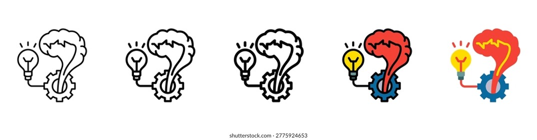 Brainstorm Icon Collection With Different Styles And Colors