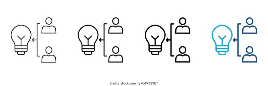 Conjunto de Colección de contorno de estilo diferente de Brainstorm Icon Ilustración vectorial
