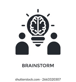 Estilo de glifo de icono de lluvia de ideas. Ilustración vectorial Para El Diseño gráfico