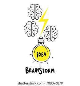 brainstorm icon, hand drawing