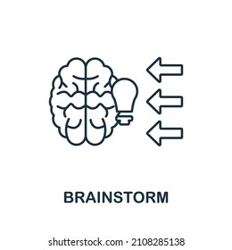 Brainstorm icon. Line element from graphic design collection. Linear Brainstorm icon sign for web design, infographics and more.