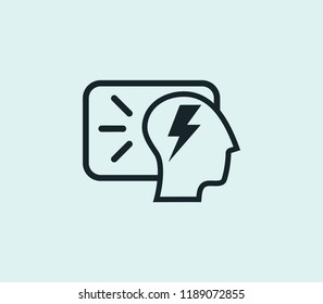 Brainstorm icon line isolated on clean background. Brainstorm icon concept drawing icon line in modern style. Vector illustration for your web mobile logo app UI design.