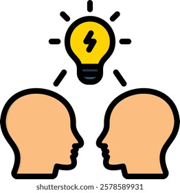 Brainstorm Icon Lineal Color Vector Illustration