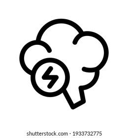 icono de lluvia de ideas o logotipo símbolo de señas aislado ilustración vectorial - iconos vectoriales de estilo negro de alta calidad
