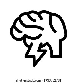 icono de lluvia de ideas o logotipo símbolo de señas aislado ilustración vectorial - iconos vectoriales de estilo negro de alta calidad

