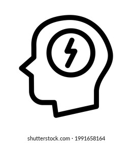 Brainstormsymbol oder Logo einzeln auf Zeichen, Vektorgrafik - hochwertige Vektorsymbole im schwarzen Stil
