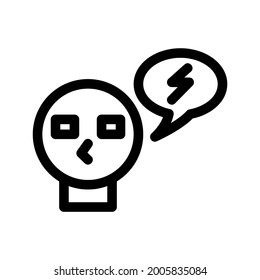 icono de lluvia de ideas o logotipo símbolo de señas aislado ilustración vectorial - iconos vectoriales de estilo negro de alta calidad
