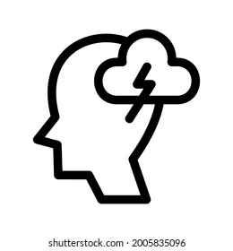Brainstormsymbol oder Logo einzeln auf Zeichen, Vektorgrafik - hochwertige Vektorsymbole im schwarzen Stil
