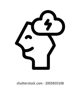 icono de lluvia de ideas o logotipo símbolo de señas aislado ilustración vectorial - iconos vectoriales de estilo negro de alta calidad
