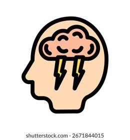 Brainstorm Icon Mini Illustration Icon. Use For Modern Concept, Print, Ui, Ux Kit, Web And App Development. Vector Related To Office, Education, Examination And More