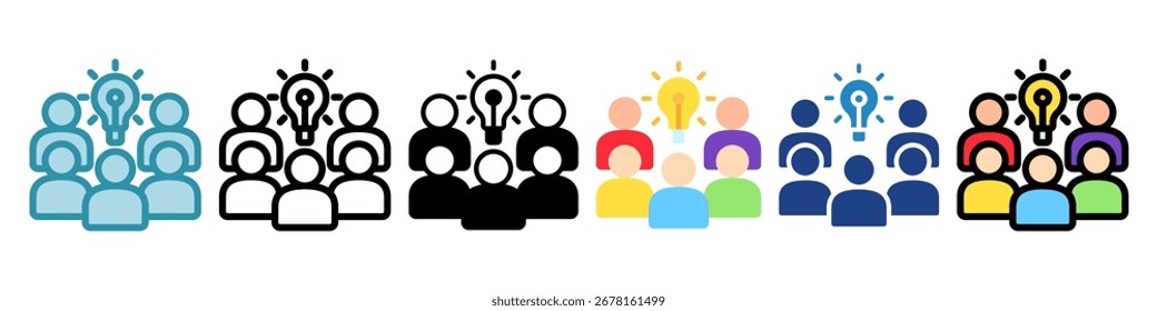Icono de lluvia de ideas Mini Icono de ilustración. Uso Para El Concepto Moderno, Impresión, Ui, Ux Kit, Web Y Desarrollo De App. Vector Relacionado Con La Oficina, La Educación, El Examen Y Más