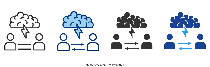 Brainstorm Icon Multiple Style Vector Collection