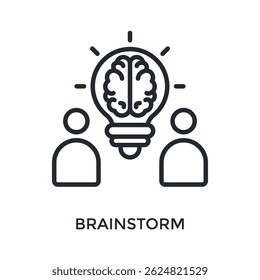 Estilo de esquema de icono de lluvia de ideas. Ilustración vectorial Para El Diseño gráfico