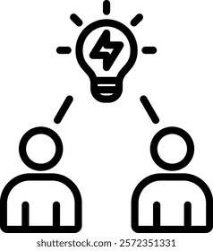 Brainstorm Icon Outline Vector Illustration