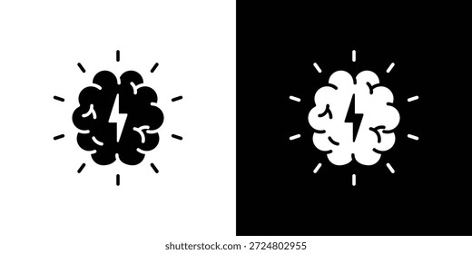 Brainstorm Symbol Silhouette Vektor flache Illustration Design Pack.