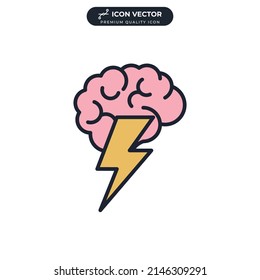 brainstorm icon symbol template for graphic and web design collection logo vector illustration