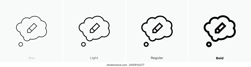 brainstorm icon. Thin, Light Regular And Bold style design isolated on white background