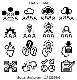 brainstorm icon. A Think group to create creativity in new idea. Problem solving is systematic.