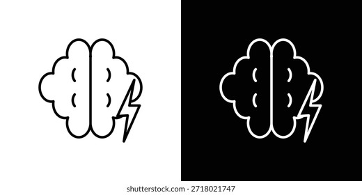 Brainstorm-Ikone im trendigen Strichlinienstil. Satz von Webseiten-Icon-Vektorgrafik.