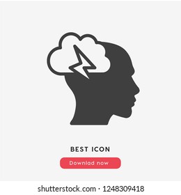brainstorm icon vector. Brainstorming symbol. Storm icon vector. 
