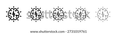 Brainstorm icon vector in editable stroke linear pictogram