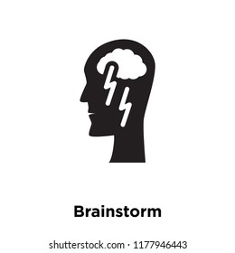 Brainstorm icon vector isolated on white background, logo concept of Brainstorm sign on transparent background, filled black symbol