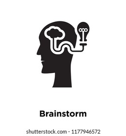 Brainstorm icon vector isolated on white background, logo concept of Brainstorm sign on transparent background, filled black symbol
