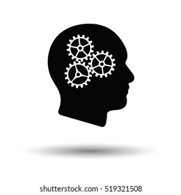 Brainstorm  icon. White background with shadow design. Vector illustration.