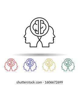 Brainstorm, idea, head multi color style icon. Simple thin line, outline vector of creative thinking icons for ui and ux, website or mobile application