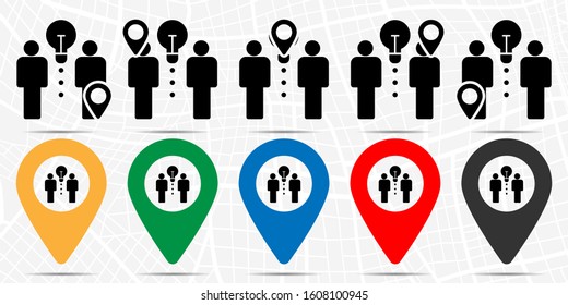Brainstorm, idea icon in location set. Simple glyph, flat illustration element of business theme icons