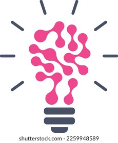 Brainstorm ideas icon. Light bulb. Scientific logo