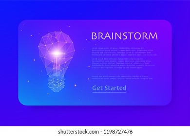 Brainstorm ideas illustration. Light bulb lamp generate think creative innovation idea. Graphic concept for your design.