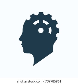 Brainstorm illustration. Thinking brain concept. Flat design.