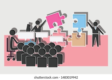 Brainstorm landing page concept. Vector illustration.