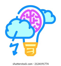 vector del icono de la bombilla de lluvia de ideas. señal de la bombilla de lluvia de ideas. ilustración de símbolo aislado