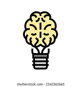 brainstorm light bulb color icon vector. brainstorm light bulb sign. isolated symbol illustration