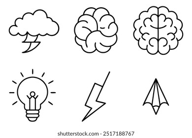 Brainstorm Line Art Illustration with Abstract Conceptual Designs (2)