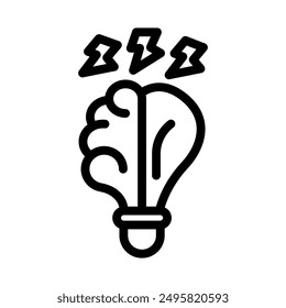 brainstorm line icon illustration vector graphic. Simple element illustration vector graphic, suitable for app, websites, and presentations isolated on white background