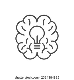 Brainstorm line icons. Brain, idea. lamp. For UI, web, design. Isolated on white background.