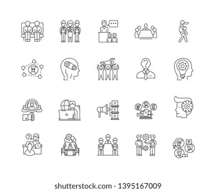 Brainstorm line icons, signs, vector set, outline illustration concept 