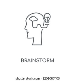 Brainstorm linear icon. Brainstorm concept stroke symbol design. Thin graphic elements vector illustration, outline pattern on a white background, eps 10.