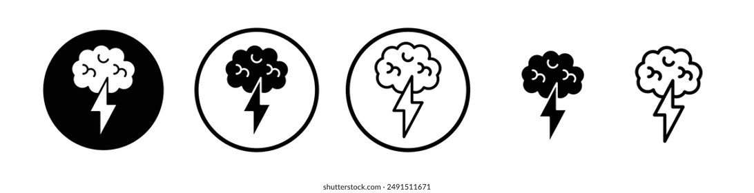 Brainstorm liner icon collection on white background