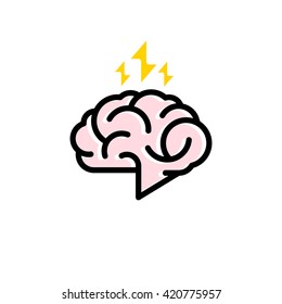 Brainstorm logo. Creative flat line style icon