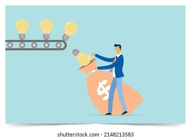 Brainstorm para buscar beneficios empresariales, diseño de ilustraciones vectoriales