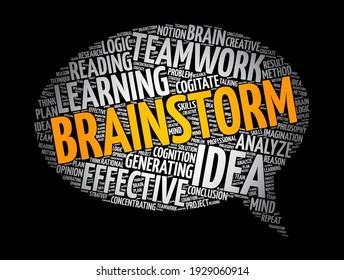 Brainstorm message bubble word cloud collage, concept background